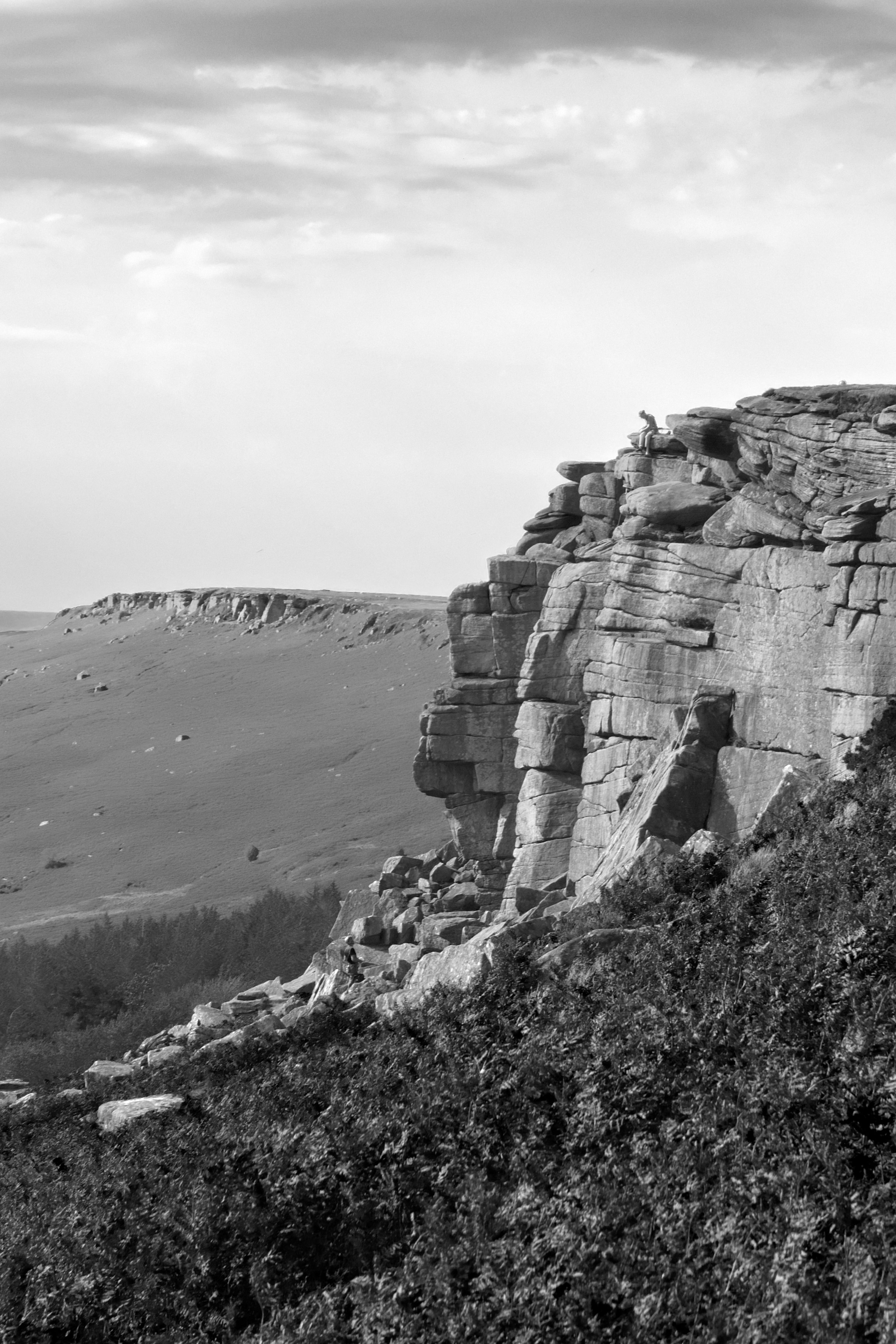 Climbers on Stanage Edge