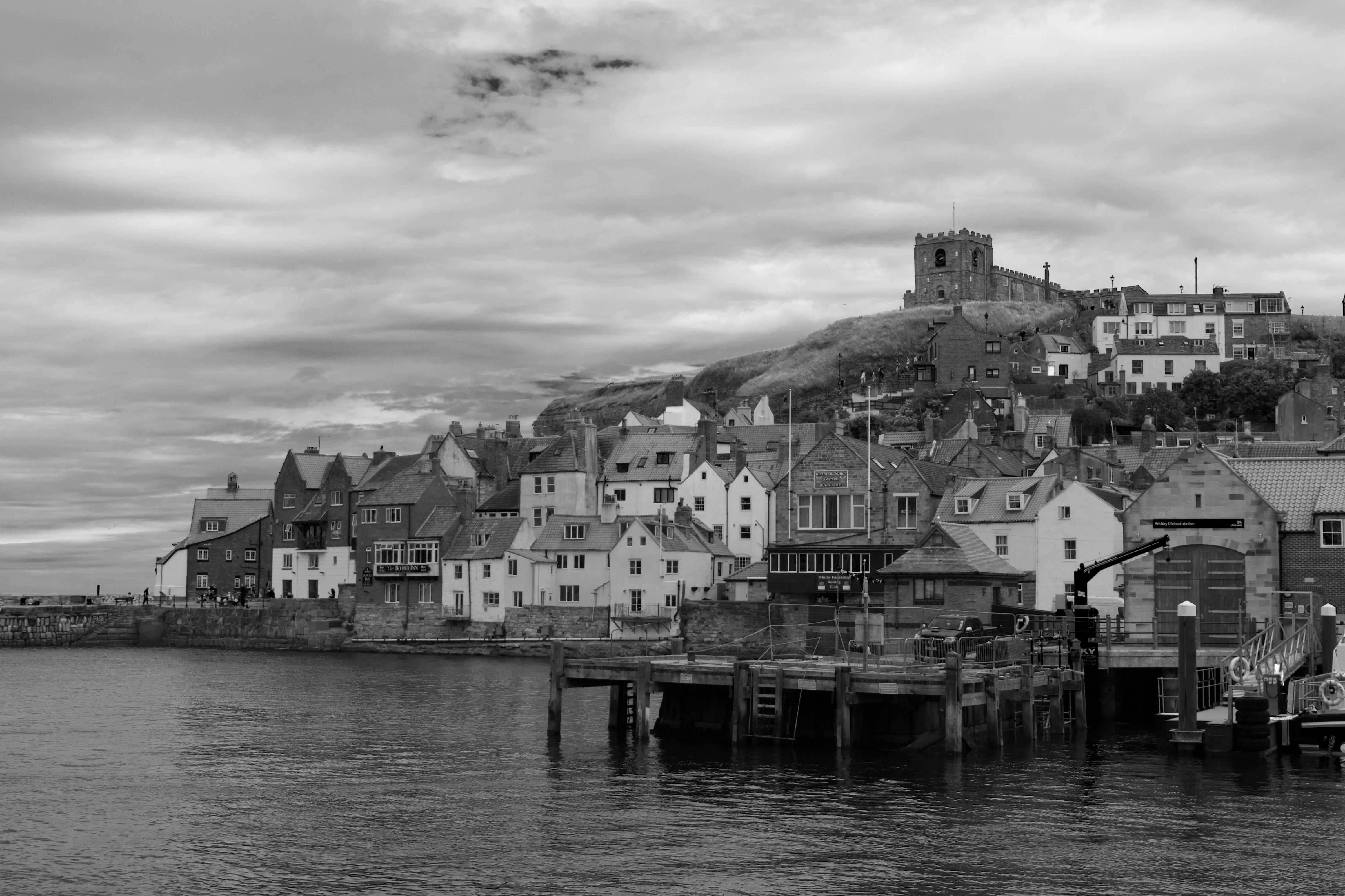 Whitby Harbour and St Mary's Church